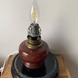 Vintage glass and opaline lamp retro year 1960