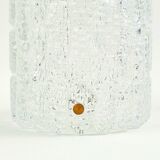 Mid-Century Scandinavian Crystal Glass & Brass Ceiling Light by C.Fagerlund