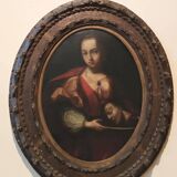 Old oil painting on canvas, Salome holding the head of John the Baptist - 18th century