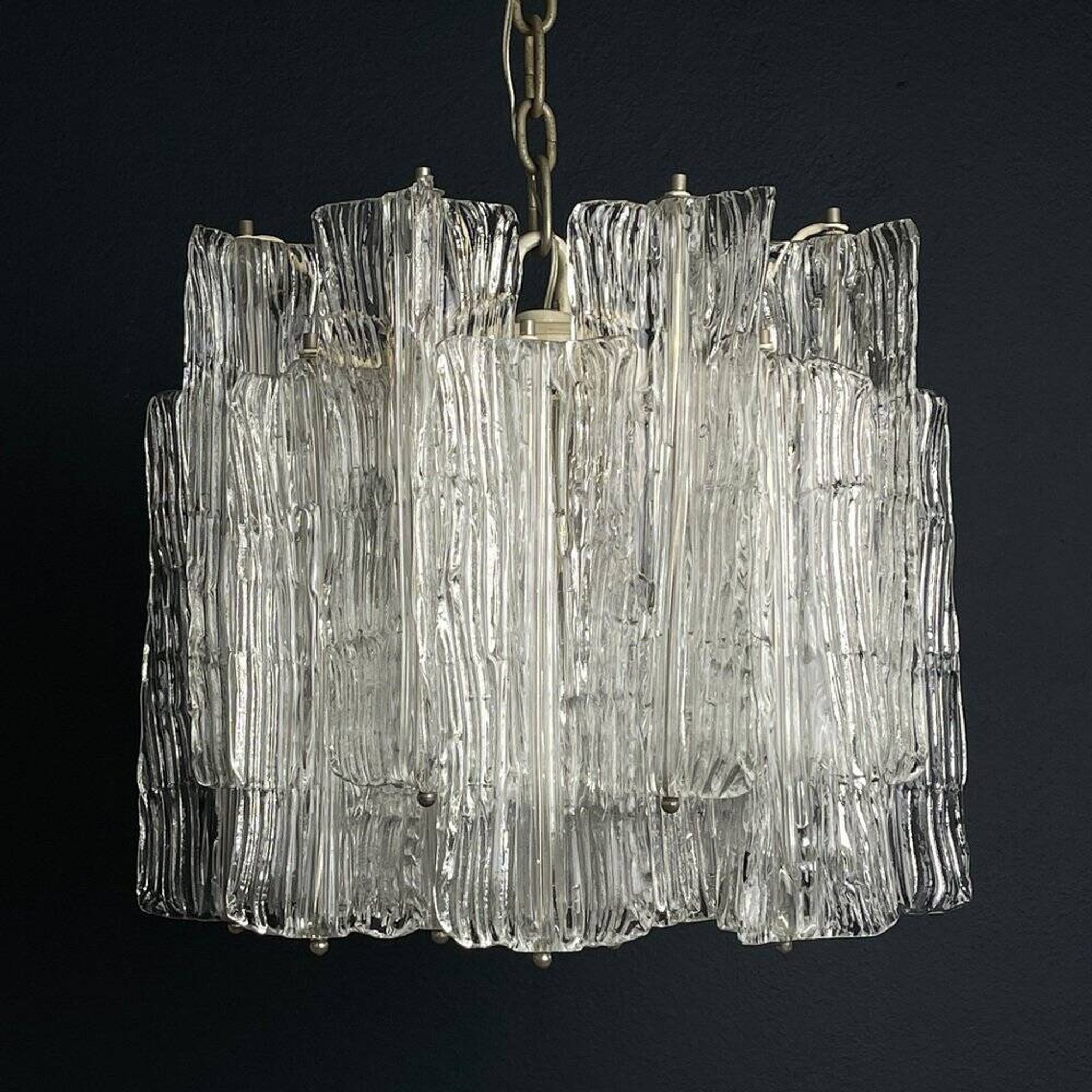 Murano glass chandelier "Eliche" by Venini, Italy, 1960s
