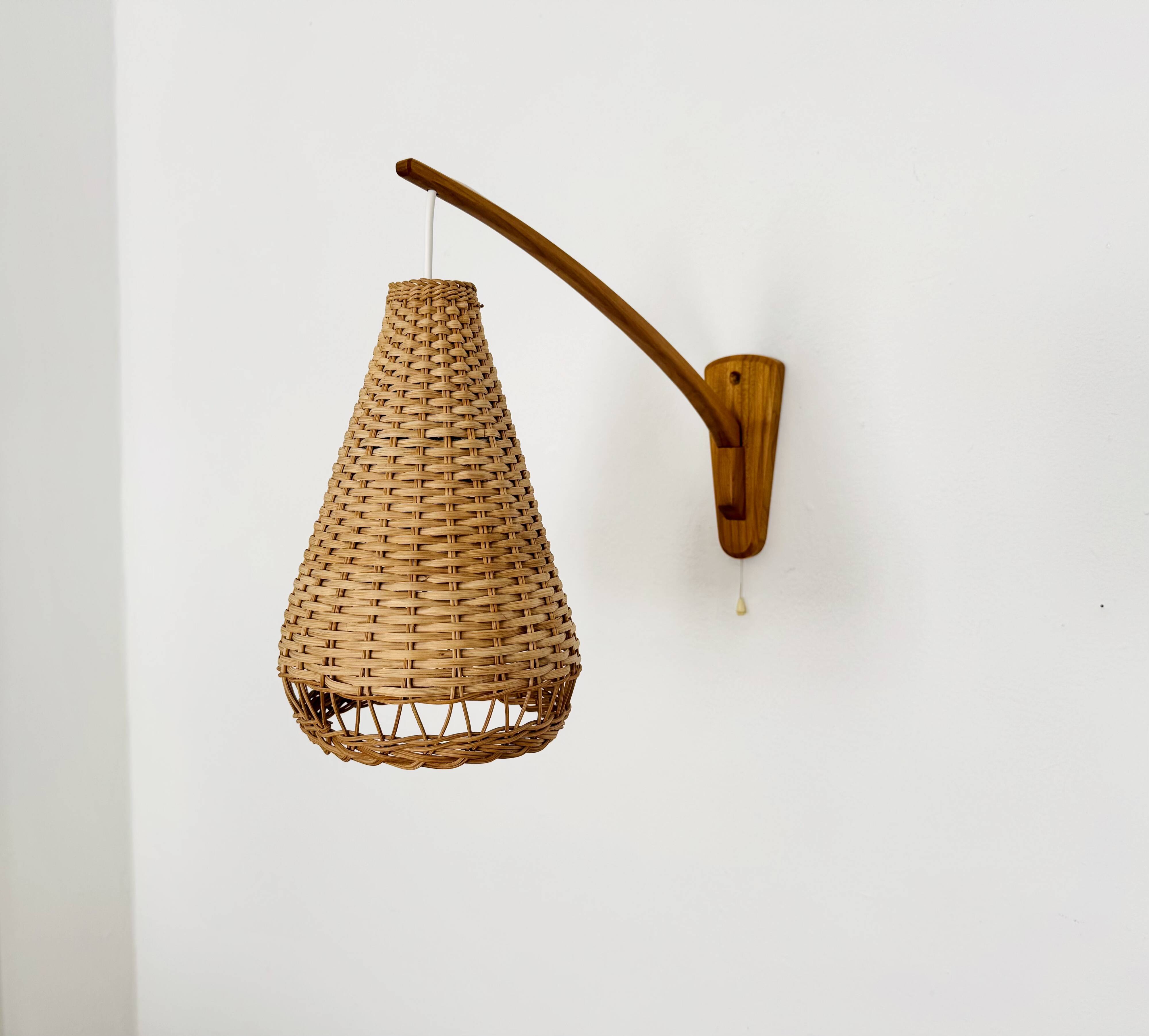 Elm and Wicker Wall Lamp