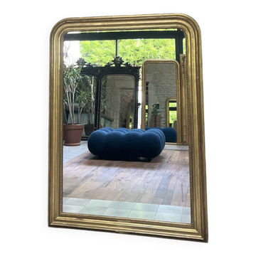 Louis-Philippe pearl mirror 151/111.5cm gilded with gold leaf, glass