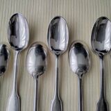 Box of 12 silver-plated teaspoons Shell model