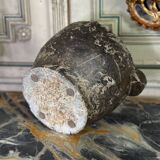 Large grey marble mortar Saint Anne, 19th century