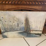 Canvas 'Winter River' 1950s