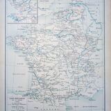 Carte des voies navigables de France, originale imprimée en 1896.