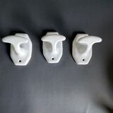 Set of 3 porcelain hooks