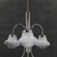 1960s Chrome Plated Chandelier with Murano Glass,  Italy