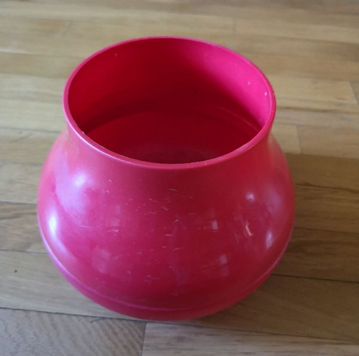 Vintage red plastic vase