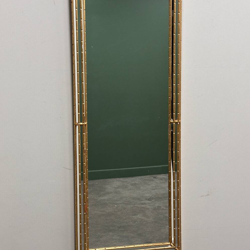 Gilt faux-bamboo wall mirror, Italy, 1970s.