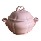 Soupière en faïence rose