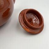 Brown ceramic teapot
