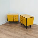 Paire de chevets jaune
