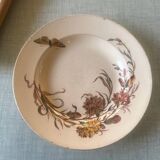Assiette creuse Gien polychrome modèle œillets