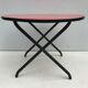 Old  foldable metal coffee table in black and red vintage formica