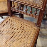 Set of 3 antique canned chairs