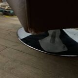 Fauteuil en cuir marron