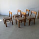 Série de 5 chaises design en orme massif vintage des années 80