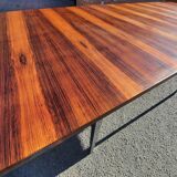 Chrome and rosewood extendable table by Alain Richard, France, 1950s