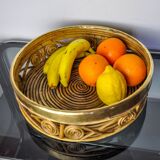 Rattan and brass centerpiece, Italy, 1970