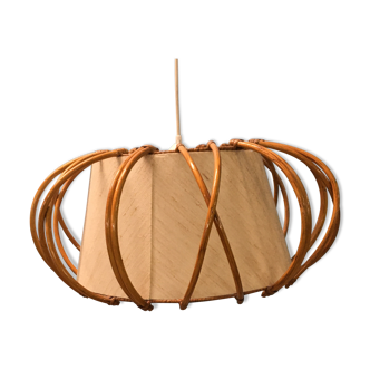 Scandinavian vintage canvas and rattan suspension