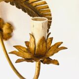 Golden palm leaf sconce