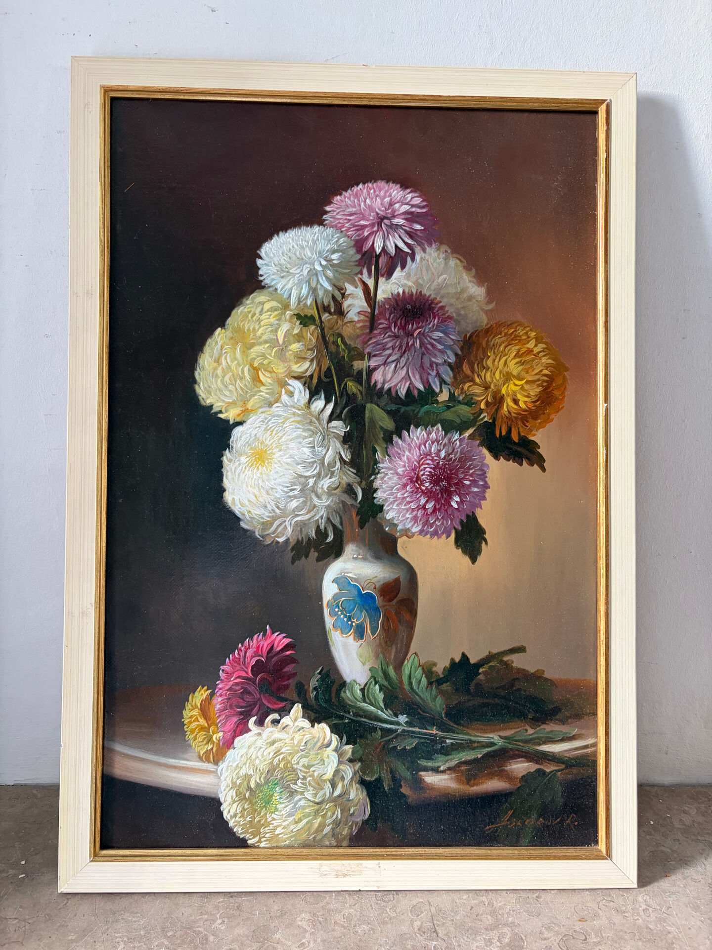 "Flowers" Russian painting, signed Askerov Rafik A.