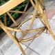 Table cannage et bois courbé vintage, meuble ancien