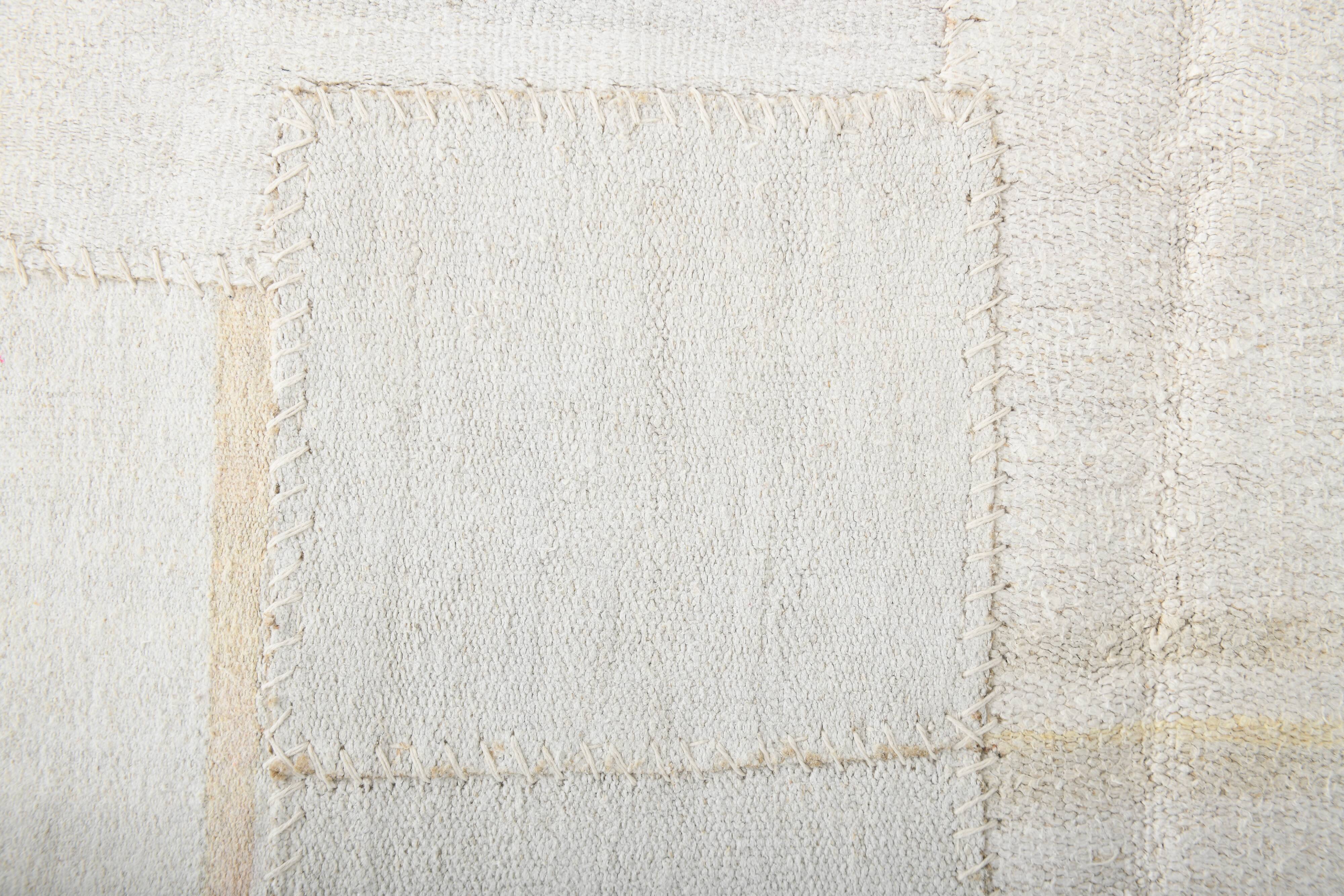 Off-White Oversize Vintage Kilim Rug For Designer, 238x302 Cm