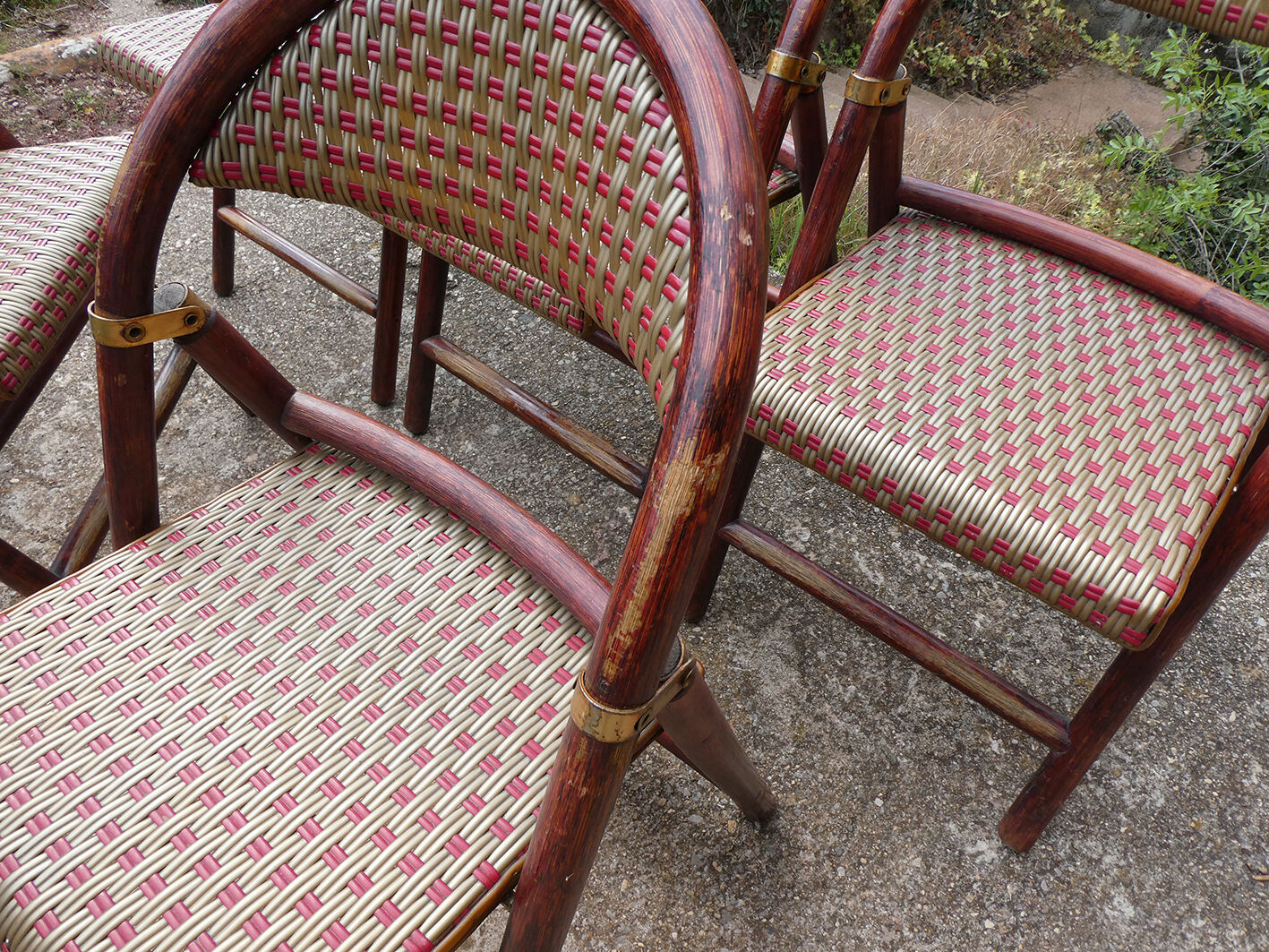 Lot of 5 folding bistro chairs of terrace type "parisian"