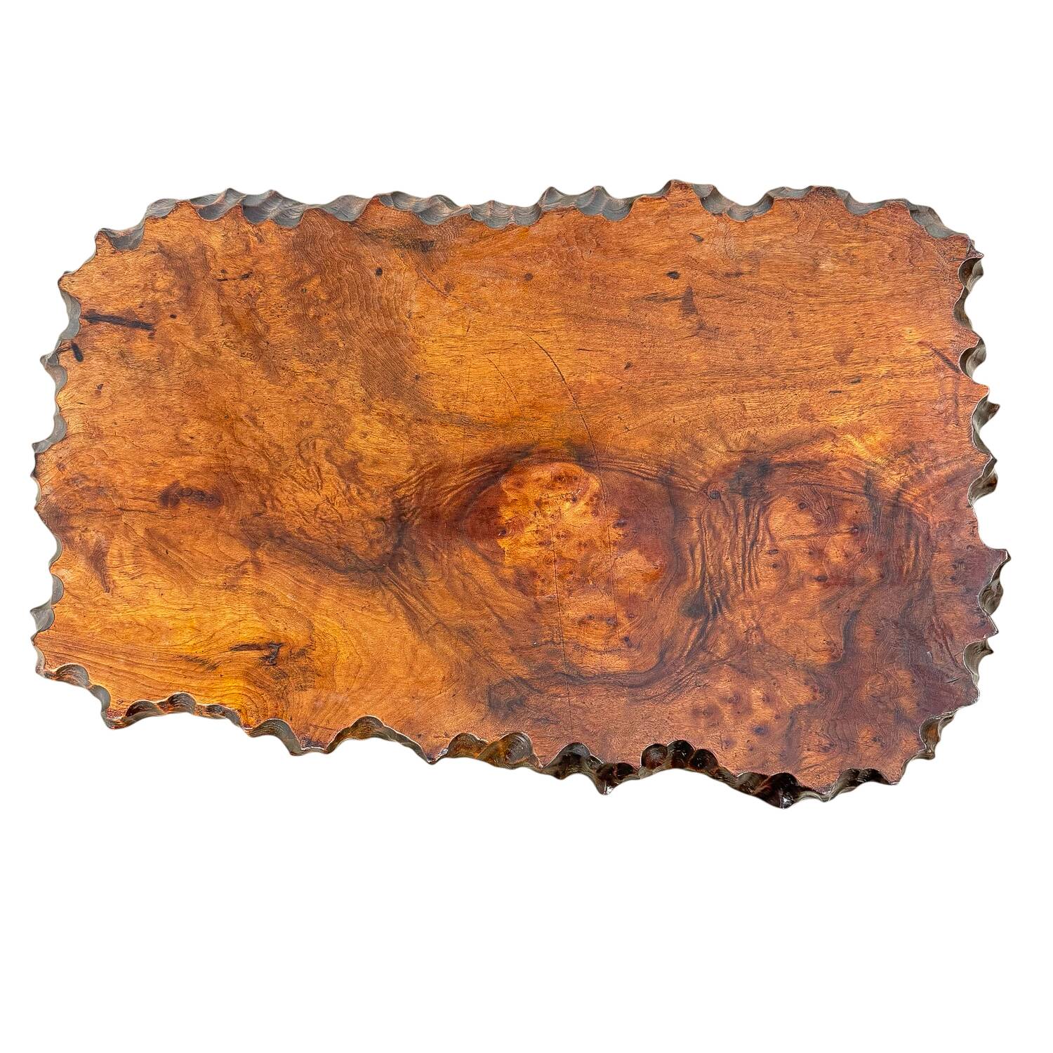 Hand-Carved Camphor Wood Organic Side Table – Sculptural Brutalist Design