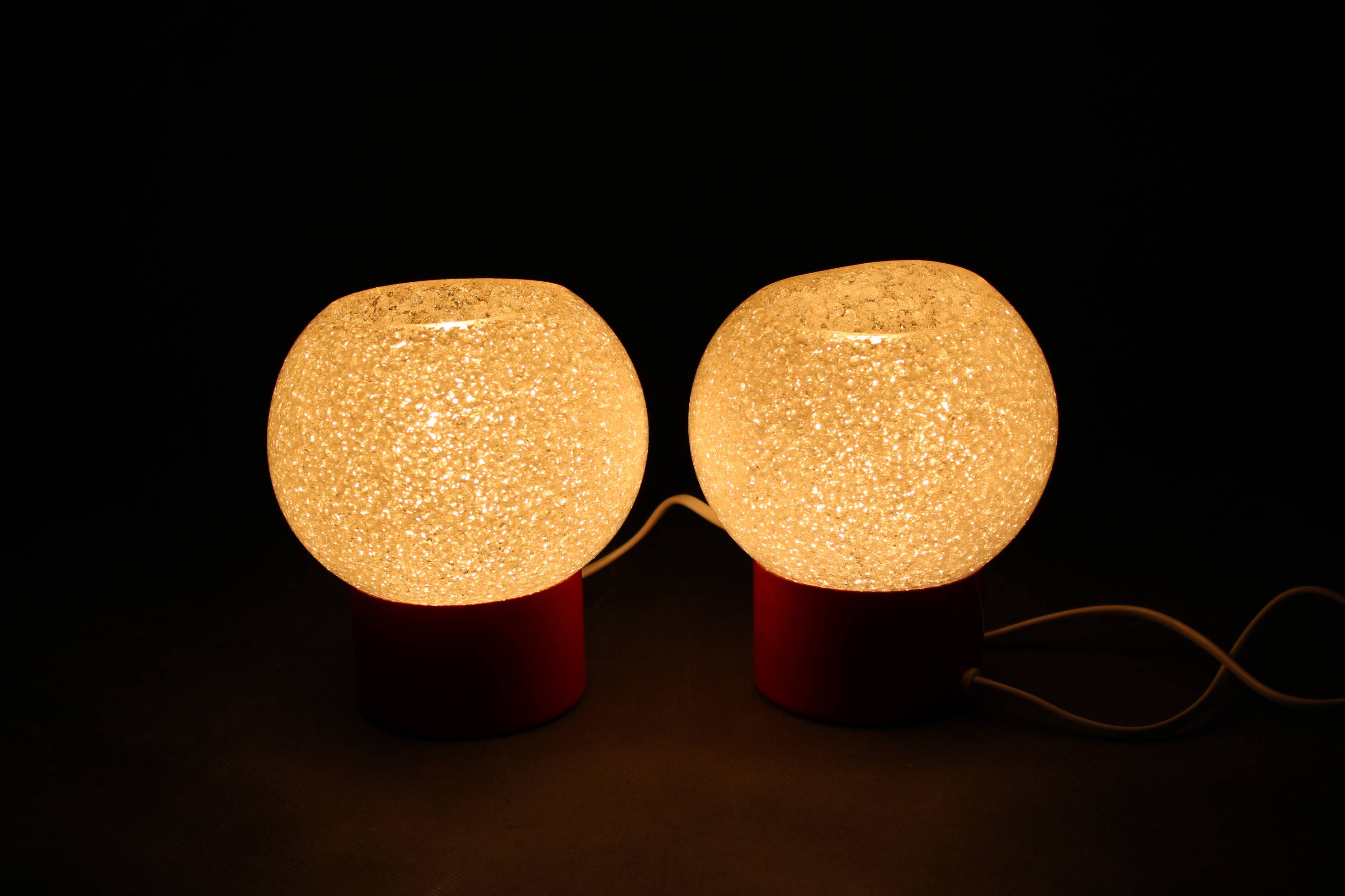 1970s Pair of Nightstands Lamps by Pokrok Zilina, Czechoslovakia