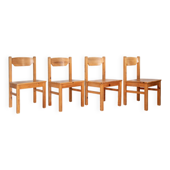 Set of 4 NC Sweden pine chairs, 1970