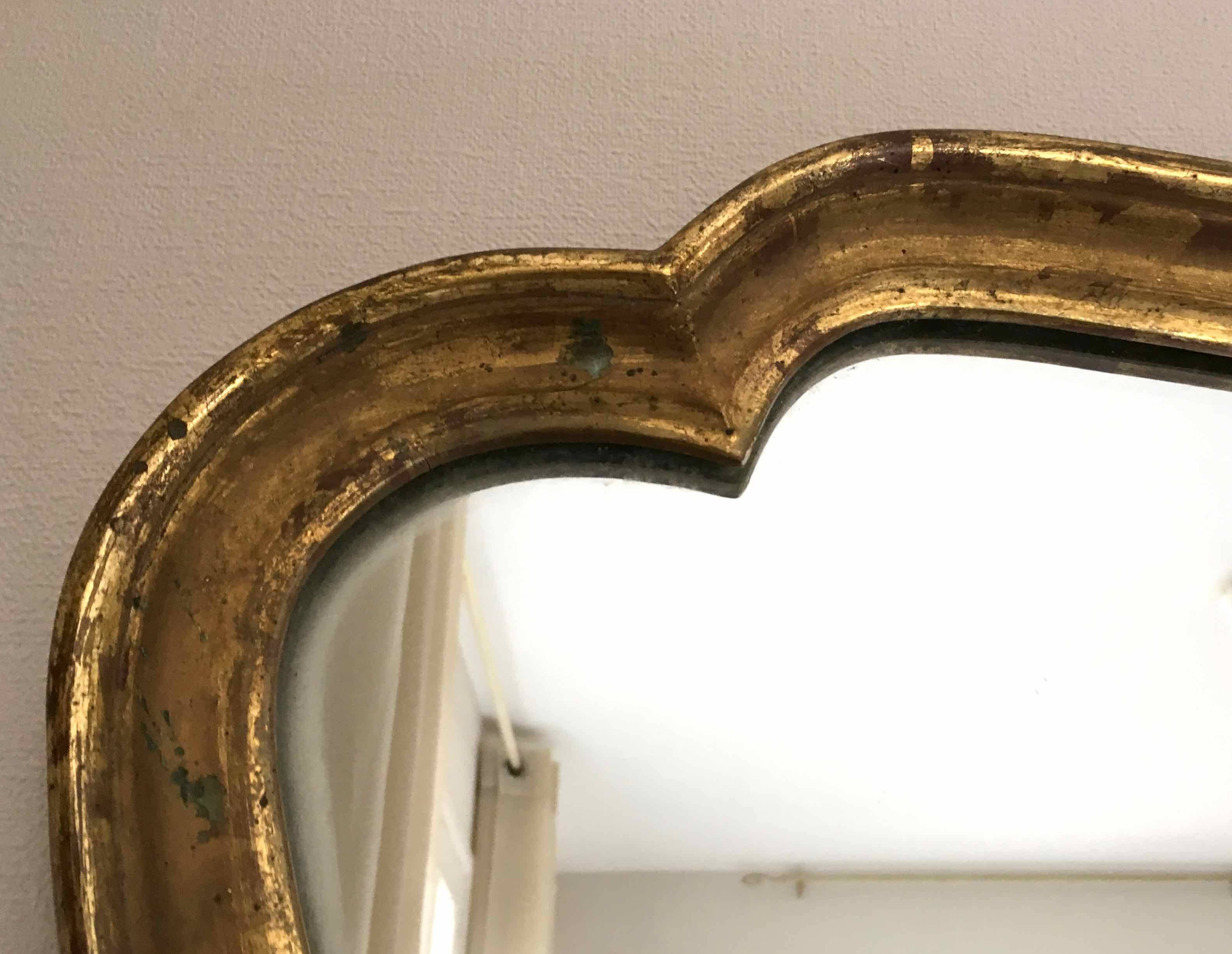 Large old gilded leaf mirror 131x76