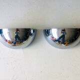 Set of 2 Chrome Plated Wall Lamps, 1950s