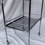 metal rolling dessert trolley: glass