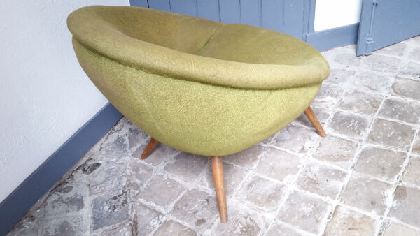 Fauteuil œuf egg années 50  vert