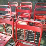 Series of 8 red Tolix chairs