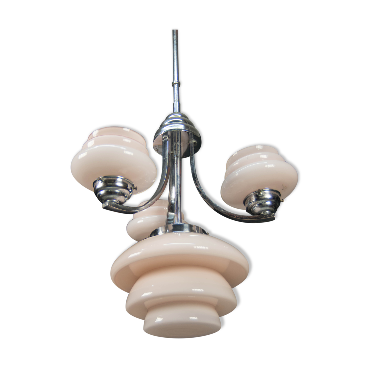 Pink art deco chandelier, 1930s