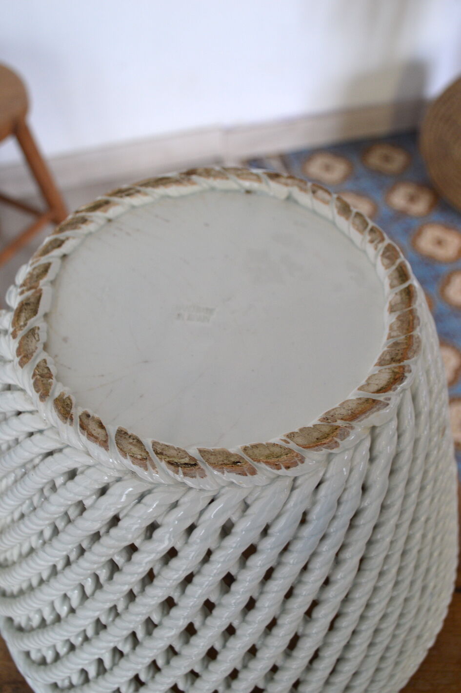 Vintage braided pot cover