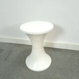 Tabouret en plastique blanc table à plantes vintage