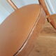 Bistro chair Baumann 1963 curved wood and skaï imitation leather caramel