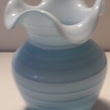 Glass vase blue and white breath