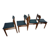 Chaises de salle à manger scandinaves en teck des années 50, ensemble de 4