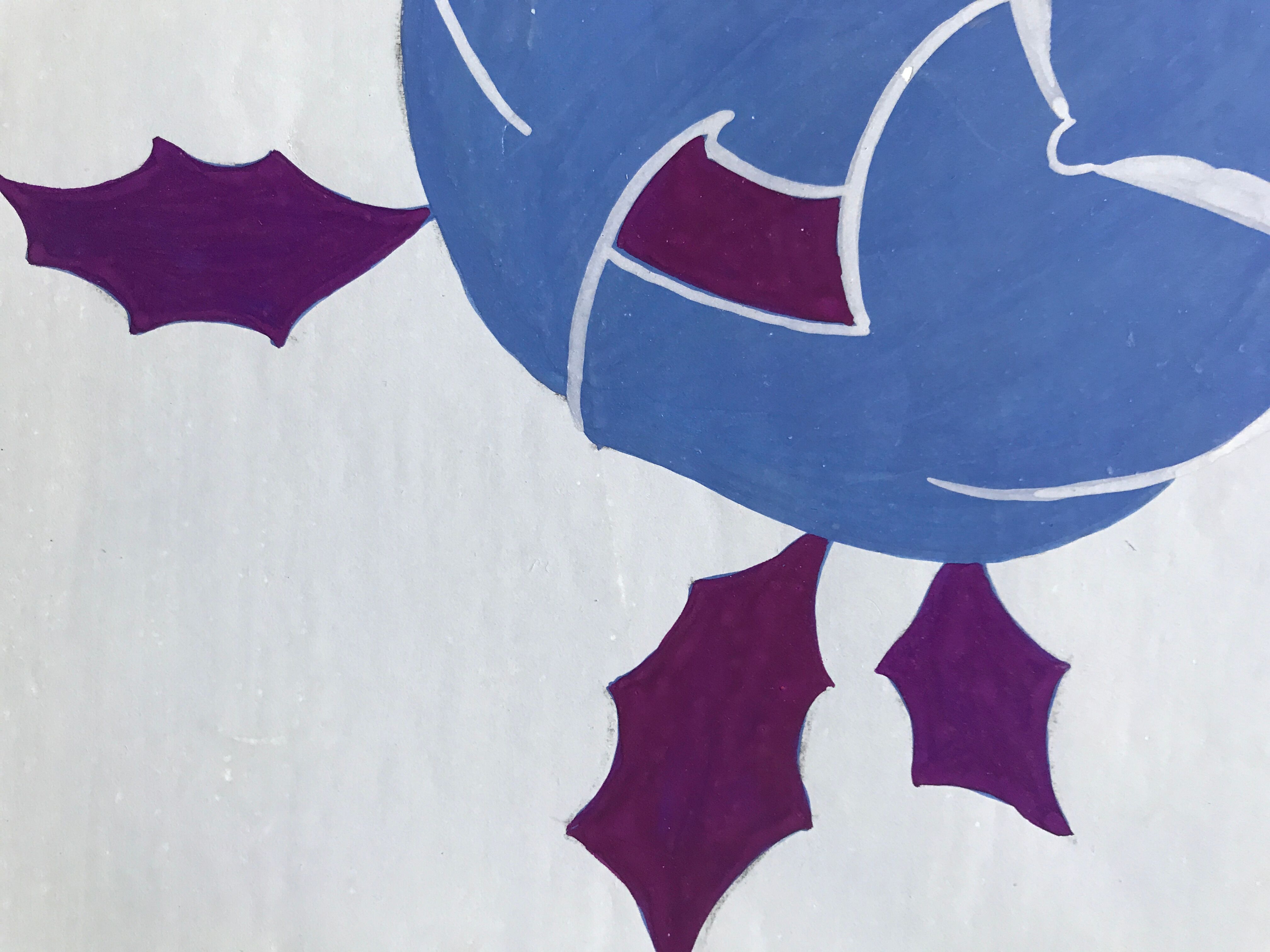 Original gouache on paper from Editions JEHLEM, floral decoration (roses), twentieth century, Paris