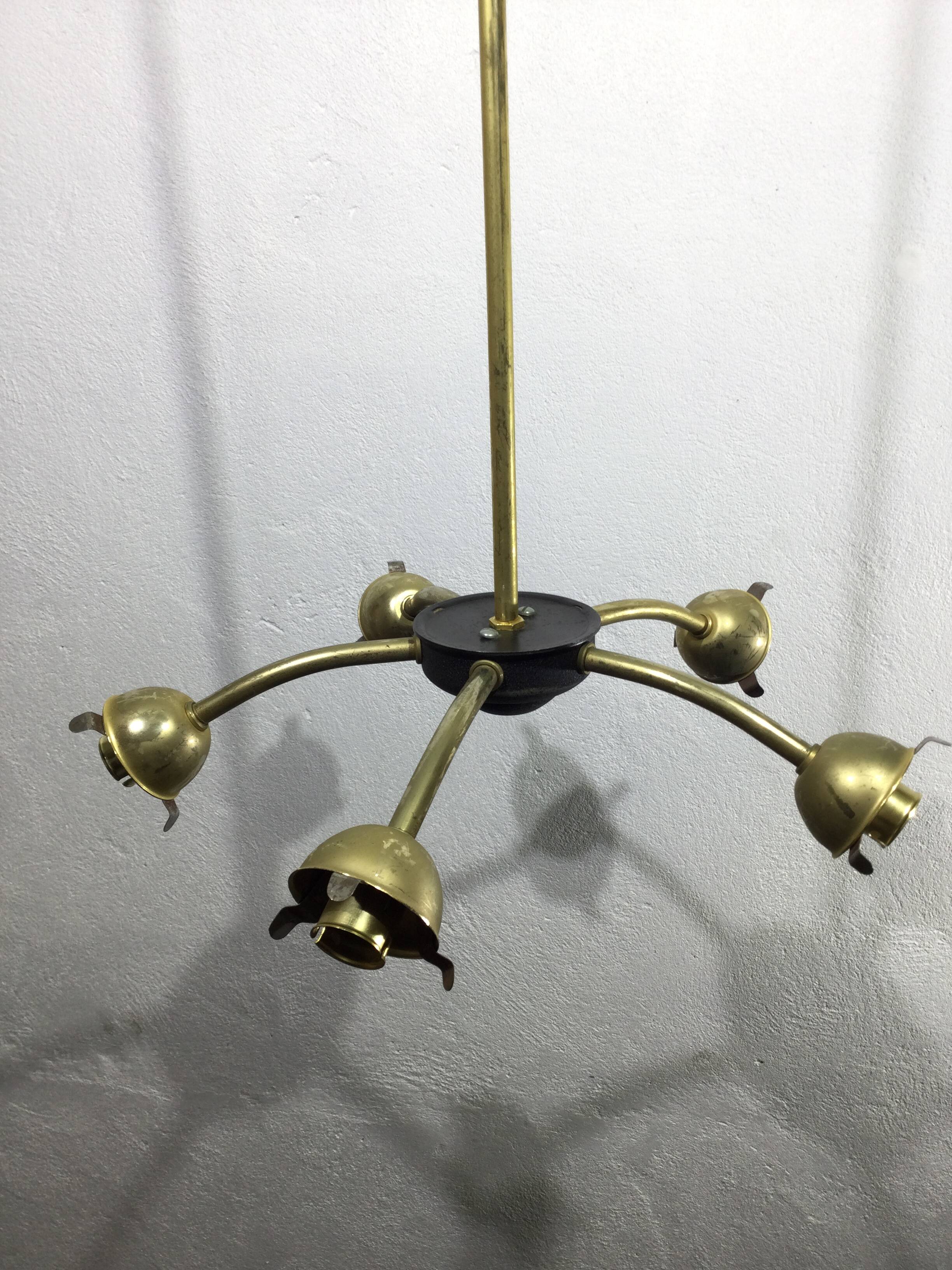 5 light chandelier 1970