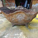 Pair of enamelled cast iron planters from 1900 from Charleville-Mézières