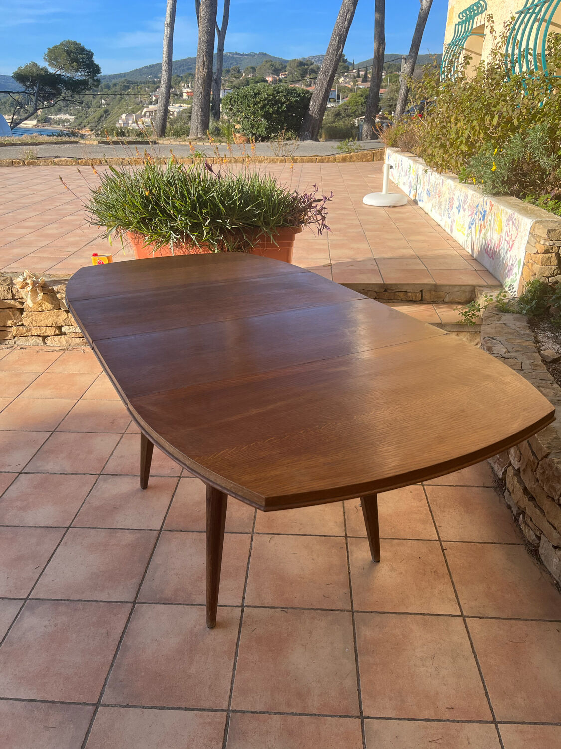 Coffee table with sirca system in oak from the 50s