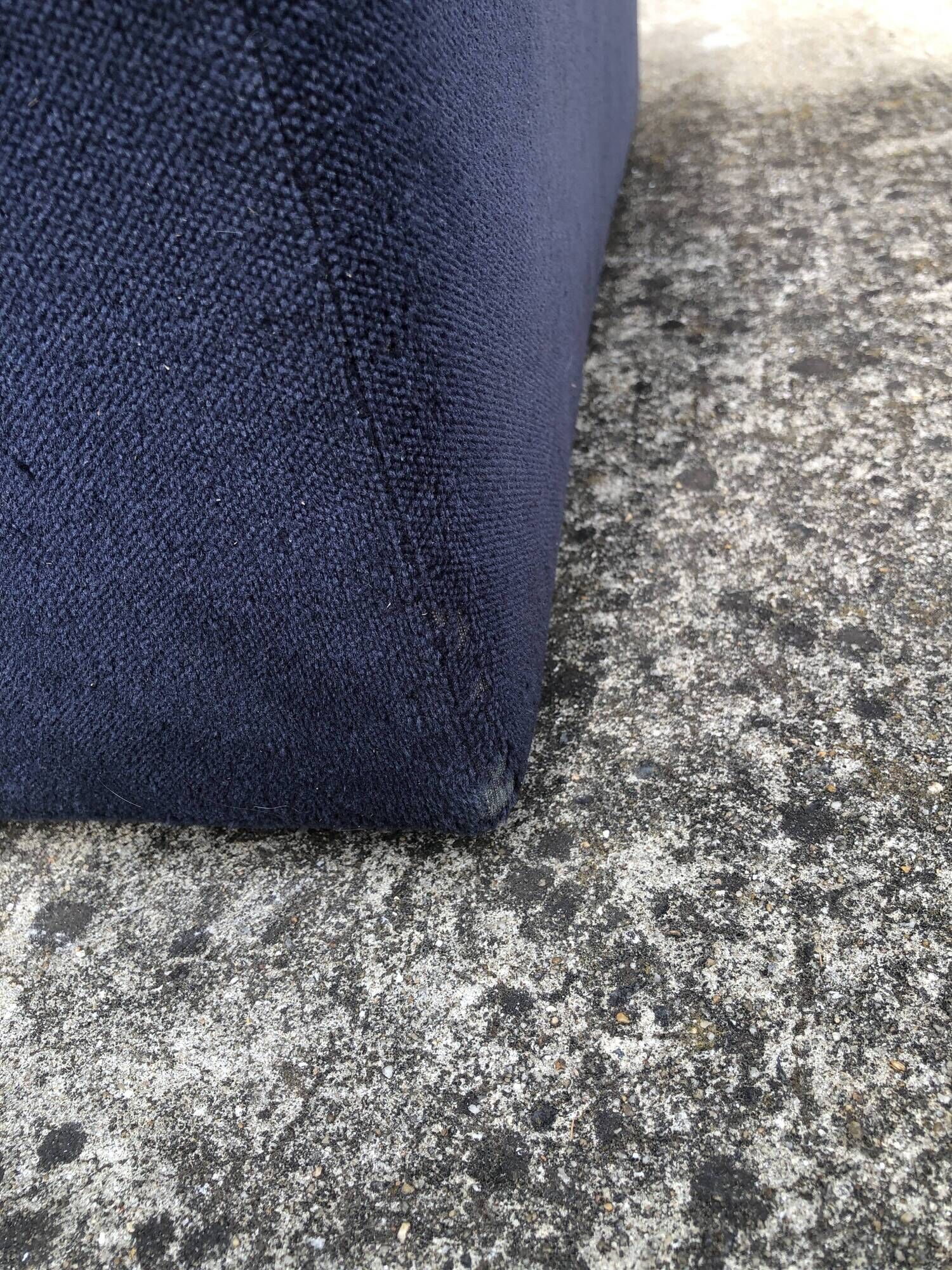 Driver / armchair and ottoman, in midnight blue velvet, 1970/1980