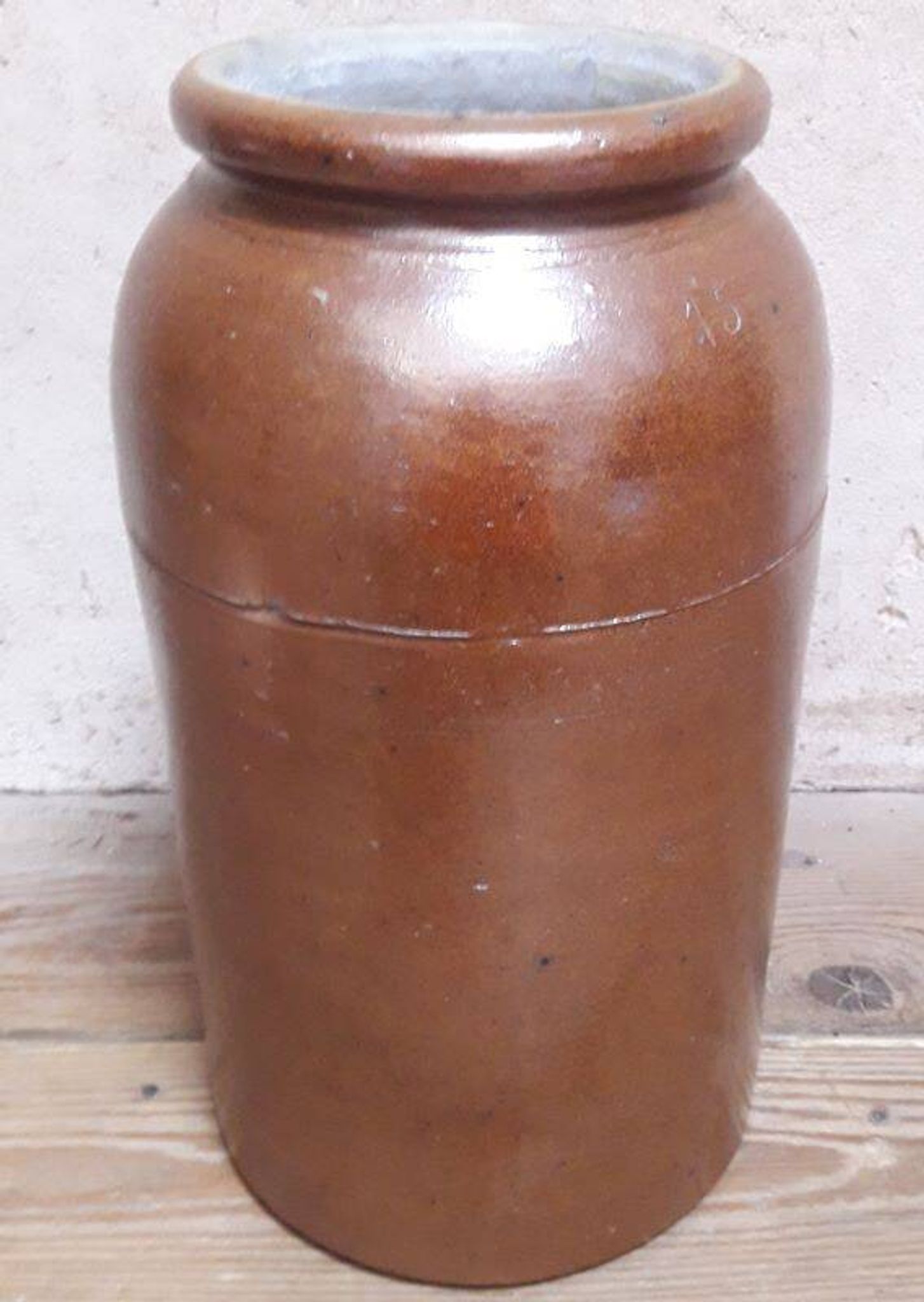 Pot grès terre vernissée H45 conserve ancien